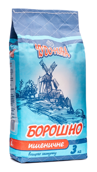 Борошно пшеничне Чудо-Нива вищого сорту, 3 кг